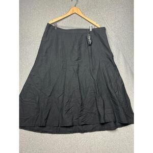 Maggie Barnes Womens Midi Linen Blend Skirt Plus 1X Modern Simple Casual